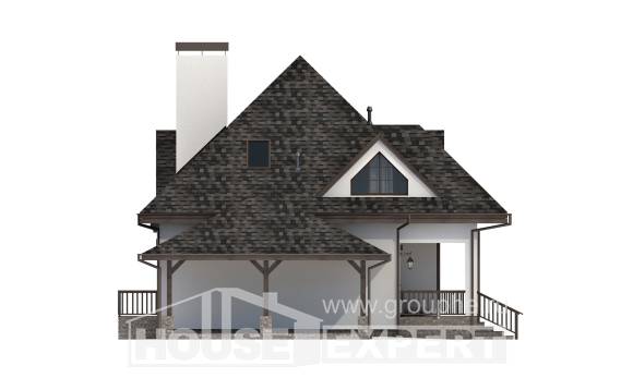 110-002-Л Проект двухэтажного дома мансардный этаж, гараж, компактный загородный дом из арболита Ярославль, House Expert