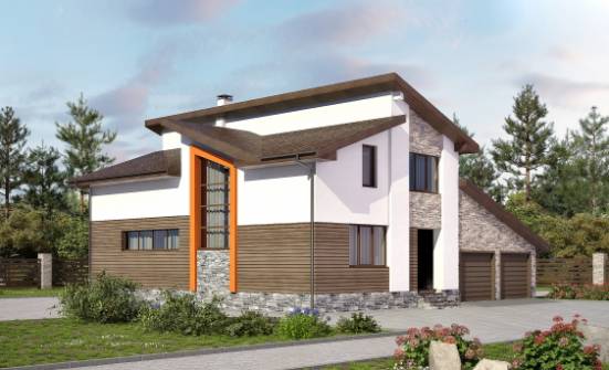 240-004-П Проект двухэтажного дома с мансардой, гараж, классический загородный дом из газосиликатных блоков Рыбинск | Проекты домов от House Expert