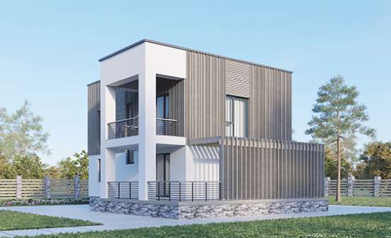 150-017-П Проект двухэтажного дома, уютный дом из блока, Переславль-Залесский