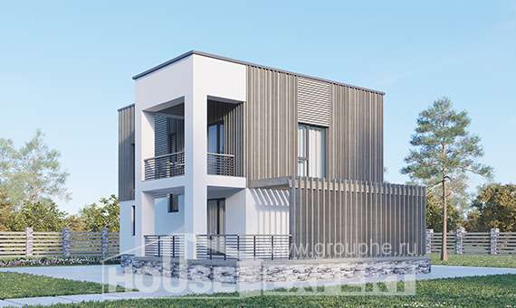 150-017-П Проект двухэтажного дома, недорогой загородный дом из поризованных блоков, Рыбинск