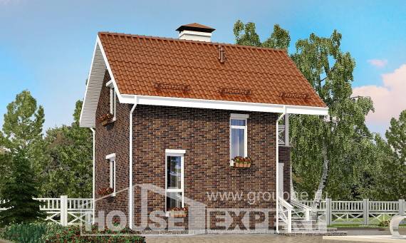 045-001-Л Проект двухэтажного дома с мансардой, недорогой домик из арболита Переславль-Залесский, House Expert