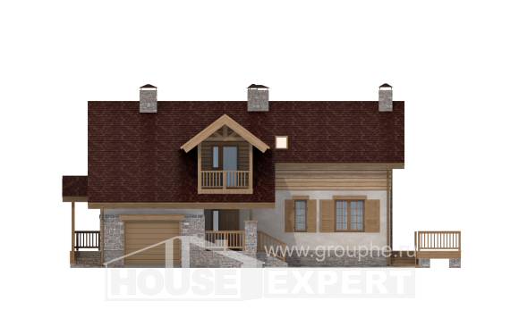 165-002-П Проект двухэтажного дома с мансардным этажом и гаражом, простой дом из твинблока Ярославль, House Expert