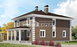 185-002-П Проект двухэтажного дома, недорогой коттедж из газосиликатных блоков Ярославль, House Expert