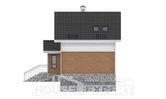 100-005-Л Проект двухэтажного дома с мансардным этажом, доступный дом из газобетона, Переславль-Залесский