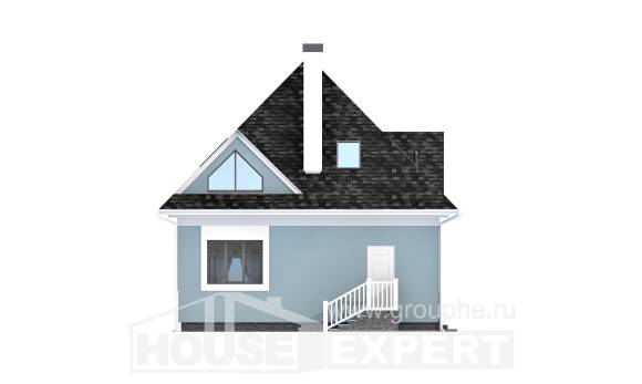 110-001-Л Проект двухэтажного дома с мансардой, небольшой загородный дом из газосиликатных блоков Ярославль, House Expert