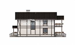 250-002-Л Проект двухэтажного дома мансардой и гаражом, простой домик из кирпича Ростов, House Expert