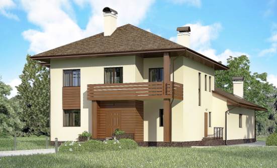 300-001-П Проект двухэтажного дома, классический загородный дом из кирпича, Ярославль
