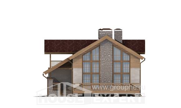 165-002-П Проект двухэтажного дома мансардный этаж, гараж, экономичный коттедж из теплоблока Тутаев, House Expert