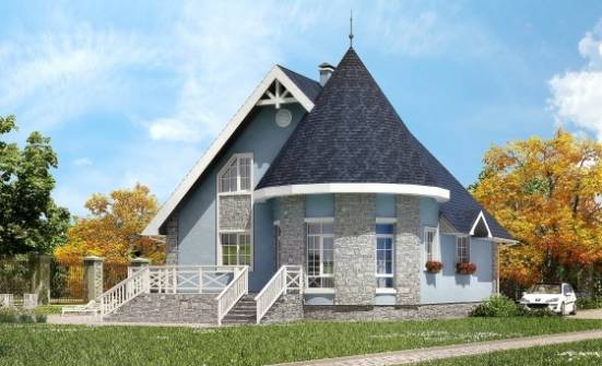 170-003-П Проект двухэтажного дома мансардой, компактный дом из керамзитобетонных блоков, Углич
