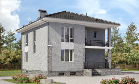 275-004-П Проект трехэтажного дома и гаражом, красивый дом из кирпича, Ростов