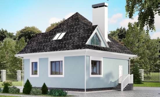110-001-Л Проект двухэтажного дома с мансардой, небольшой коттедж из поризованных блоков, Углич