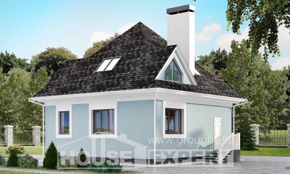 110-001-Л Проект двухэтажного дома с мансардой, классический загородный дом из поризованных блоков Рыбинск, House Expert