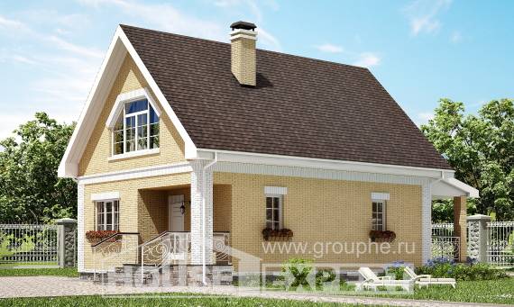 130-004-П Проект двухэтажного дома с мансардным этажом, компактный загородный дом из арболита Ростов, House Expert