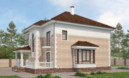 220-008-П Проект двухэтажного дома, классический коттедж из кирпича, Тутаев