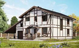 250-002-Л Проект двухэтажного дома с мансардой, гараж, классический коттедж из кирпича Рыбинск, House Expert