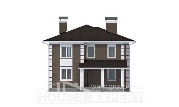 185-002-П Проект двухэтажного дома, уютный дом из поризованных блоков Углич, House Expert