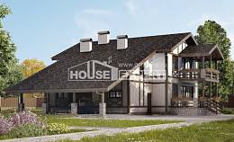 250-002-П Проект двухэтажного дома с мансардой, гараж, простой загородный дом из кирпича, Переславль-Залесский