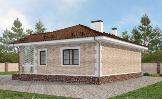 065-002-П Проект бани из кирпича Ростов | Проекты одноэтажных домов от House Expert