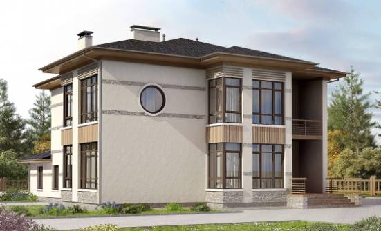 345-001-П Проект двухэтажного дома, современный загородный дом из бризолита, Ярославль