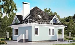 110-001-Л Проект двухэтажного дома мансардный этаж, небольшой коттедж из газобетона Углич, House Expert