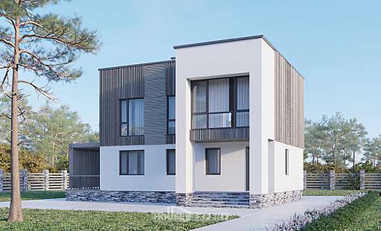 150-017-П Проект двухэтажного дома, бюджетный загородный дом из бризолита Ростов | Проекты домов от House Expert