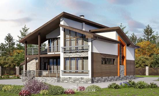 240-004-П Проект двухэтажного дома с мансардой, гараж, классический загородный дом из газосиликатных блоков Рыбинск | Проекты домов от House Expert