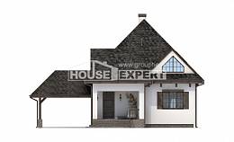 110-002-Л Проект двухэтажного дома с мансардным этажом и гаражом, классический домик из керамзитобетонных блоков Углич, House Expert