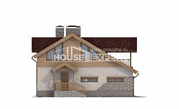 165-002-П Проект двухэтажного дома с мансардой и гаражом, простой загородный дом из теплоблока Переславль-Залесский, House Expert