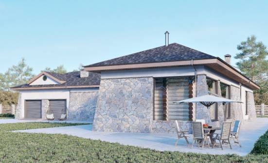 280-004-Л Проект одноэтажного дома, гараж, современный домик из пеноблока Ярославль | Проекты домов от House Expert