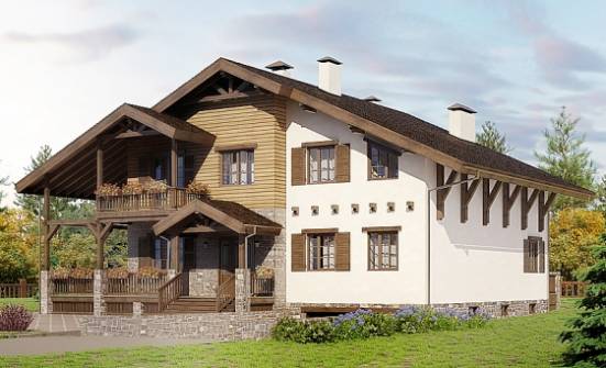 400-004-П Проект трехэтажного дома мансардный этаж, гараж, просторный загородный дом из кирпича, Переславль-Залесский