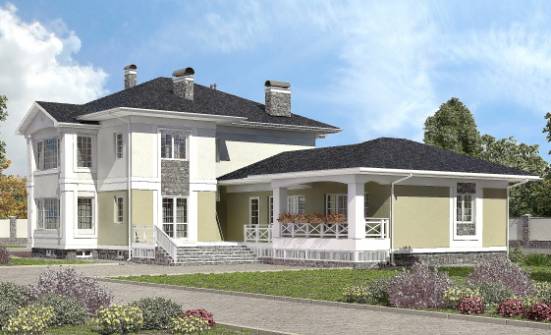 620-001-Л Проект трехэтажного дома и гаражом, уютный домик из газобетона, Переславль-Залесский